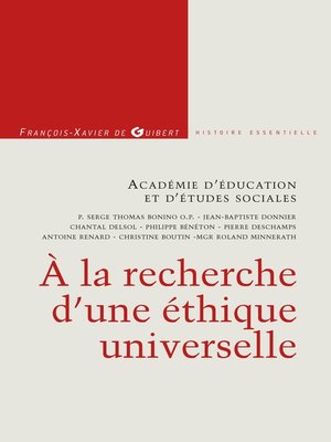 cover image of A la recherche d'une éthique universelle